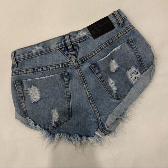 One Teaspoon Bandit Denim Shorts Cut Offs Distressed Size 24 *NWOT - Picture 5 of 9